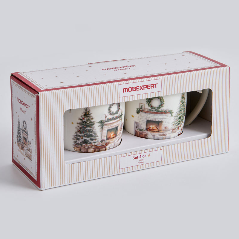 CHALET Set 2 căni, porțelan, 350ml