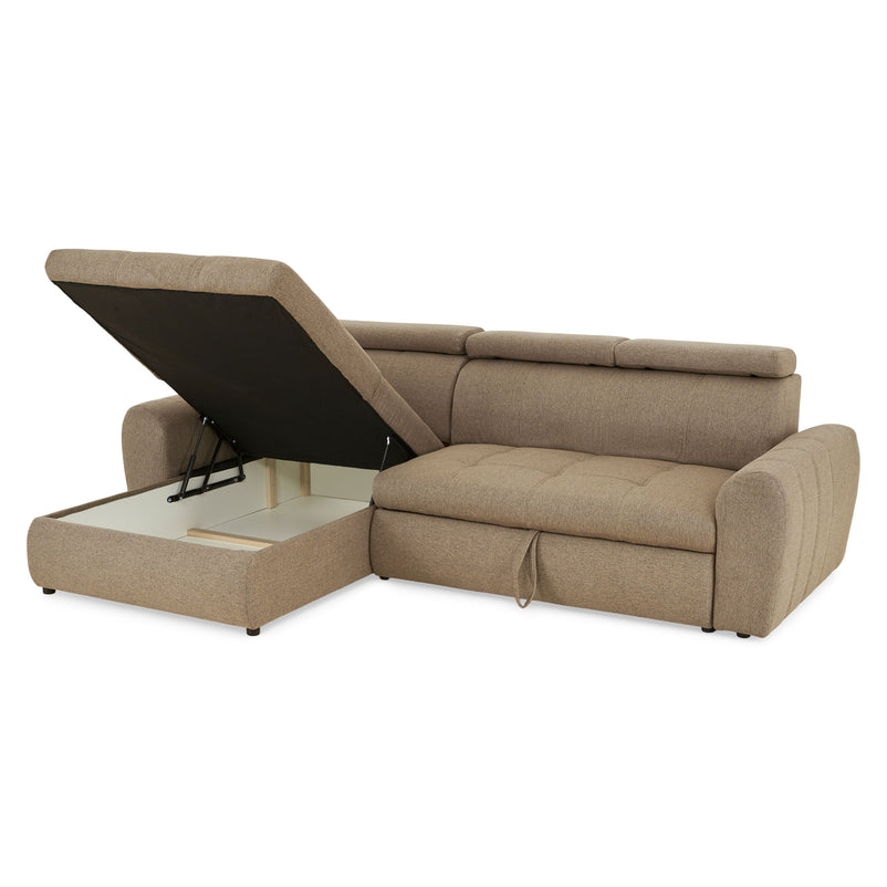 ELLA Colțar extensibil, șezlong interschimbil, ladă inclusă