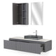 KARST Set mobilier baie, mască lavoar, lavoar, top, oglindă LED, dulap suspendat