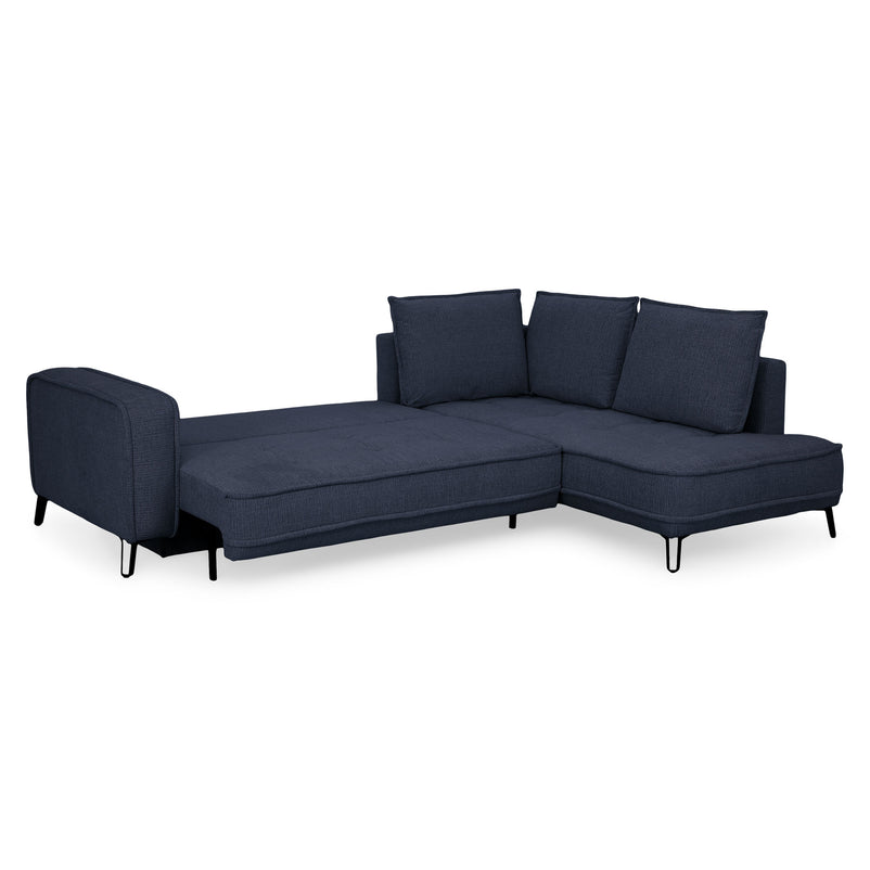 CHOLET Colțar extensibil, șezlong stânga/dreapta, ladă depozitare, stofă