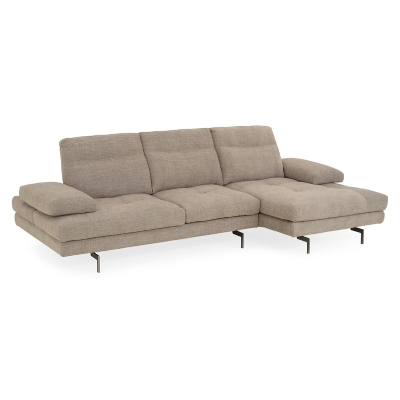 MISTERY Colțar șezlong stânga/dreapta cu mecanism manual spătar și brațe, stofă