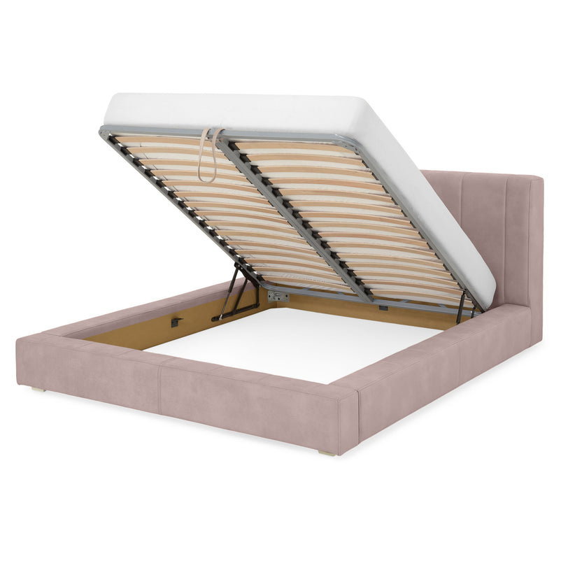 NORDEND Pat tapițat, 160x200cm, somieră rabatabilă și ladă incluse