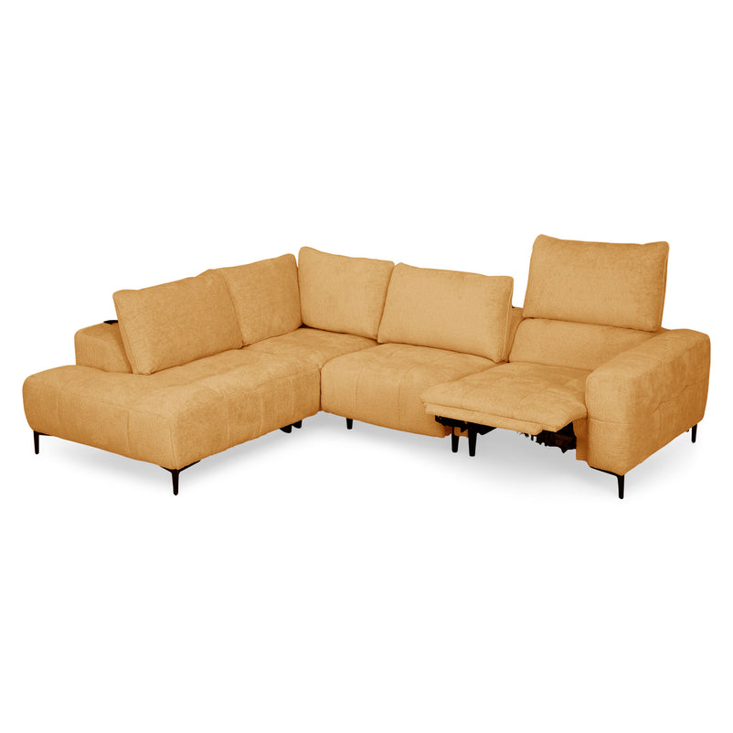 KARSTON Colțar cu șezlong stânga/dreapta, recliner electric, stofă
