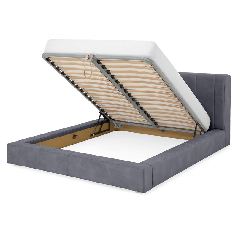 NORDEND Pat tapițat, 160x200cm, somieră rabatabilă și ladă incluse