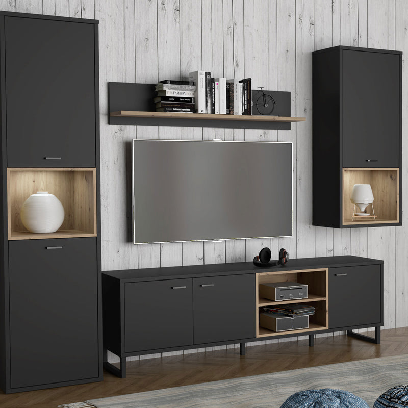 GRAY Comodă TV, LED inclus