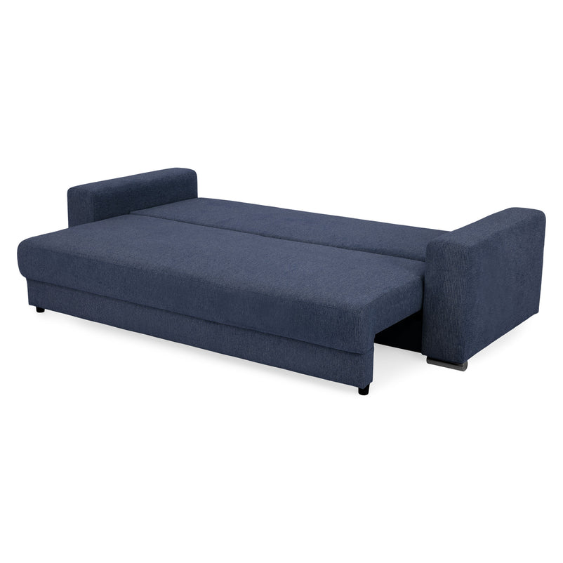 ANTONY Canapea extensibilă, 3 locuri, ladă depozitare, stofă