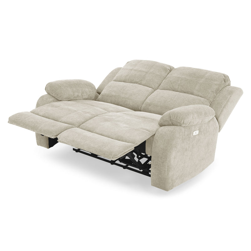 ALMATY Canapea 2 locuri, 2 reclinere electrice, stofă