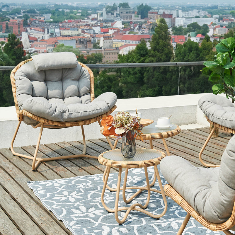 MINSK Set mobilier terasă/grădină, 2 fotolii, canapea și 2 măsuțe