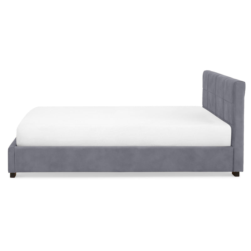 PRAGA Pat tapițat, 160x200cm, somieră rabatabilă și ladă depozitare incluse