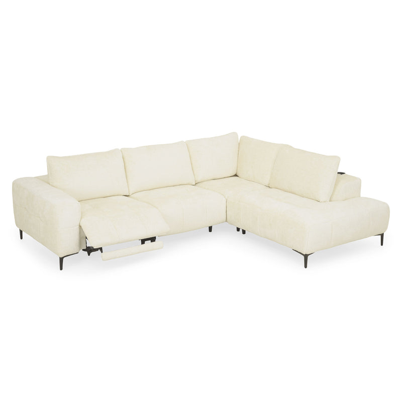 KARSTON Colțar cu șezlong stânga/dreapta, recliner electric, stofă