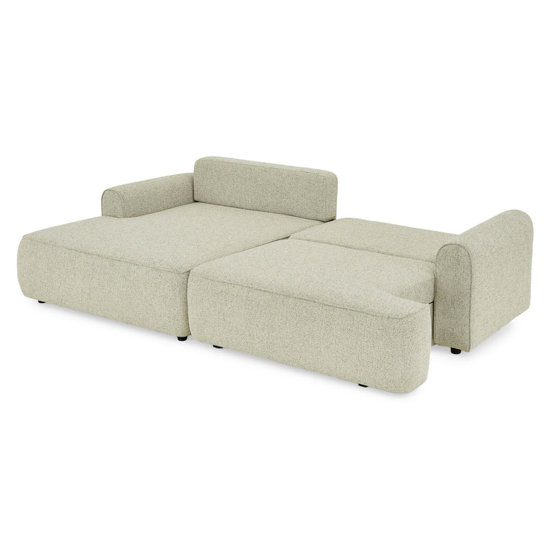 LESLY Colțar 3 locuri extensibil, șezlong stânga/dreapta, ladă depozitare, stofă