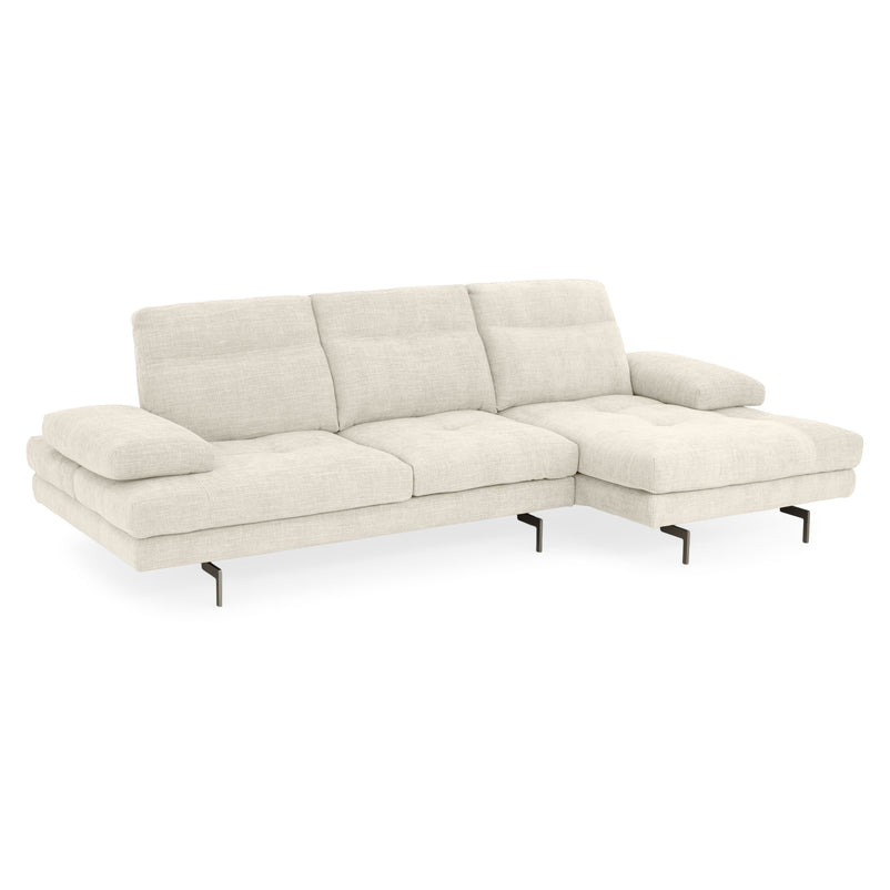 MISTERY Colțar șezlong stânga/dreapta cu mecanism manual spătar și brațe, stofă