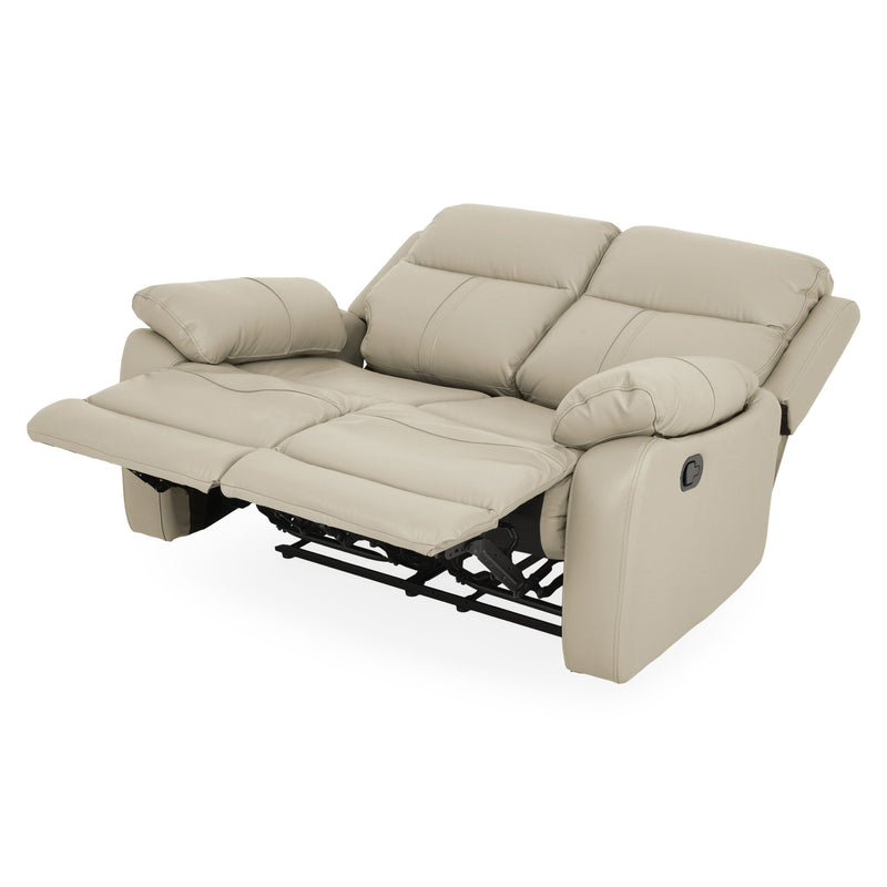 HUDSON Canapea 2 locuri, 2 reclinere manuale, piele naturală