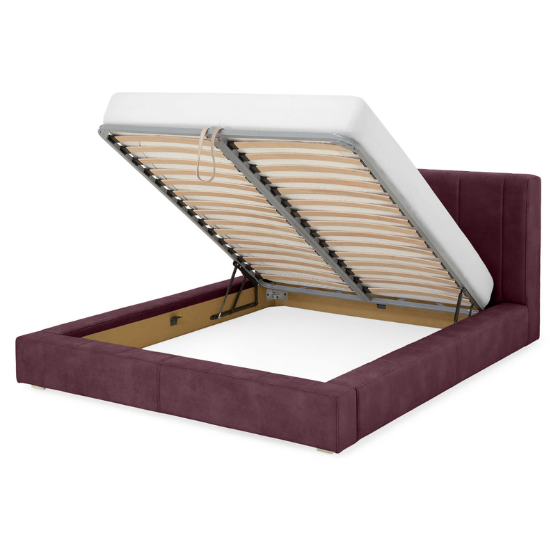 NORDEND Pat tapițat, 160x200cm, somieră rabatabilă și ladă incluse