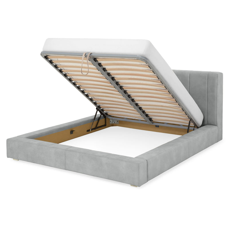 NORDEND Pat tapițat, 160x200cm, somieră rabatabilă și ladă incluse