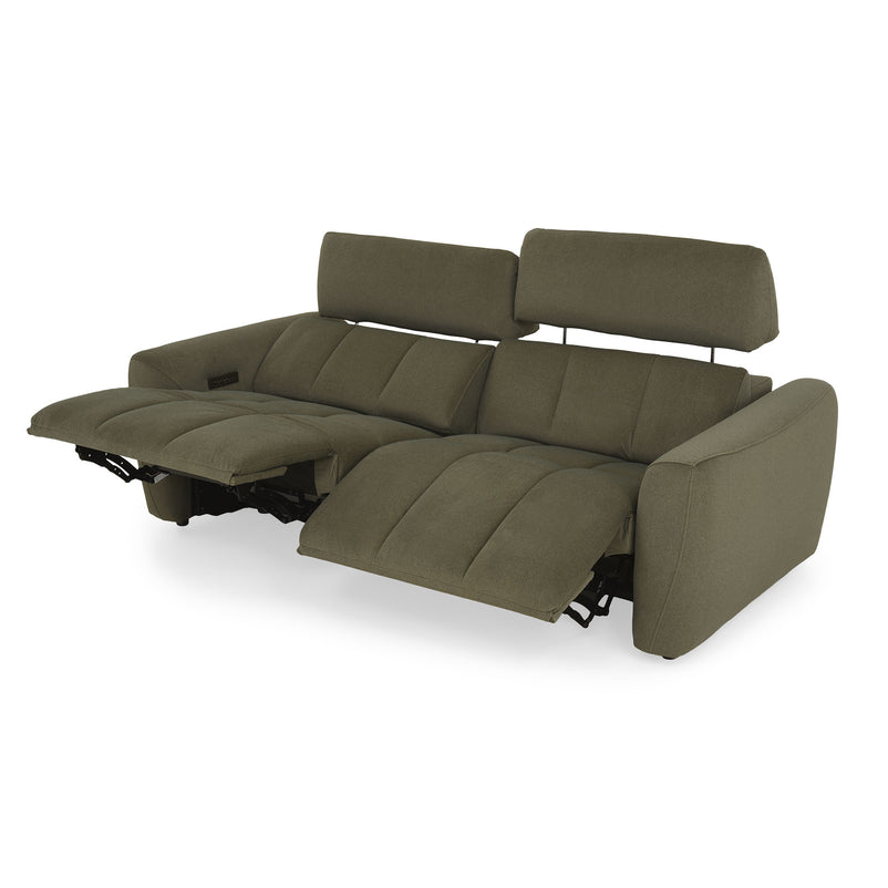 WISNER Canapea 3 locuri, 2 reclinere electrice, mecanism electric tetiere, stofă