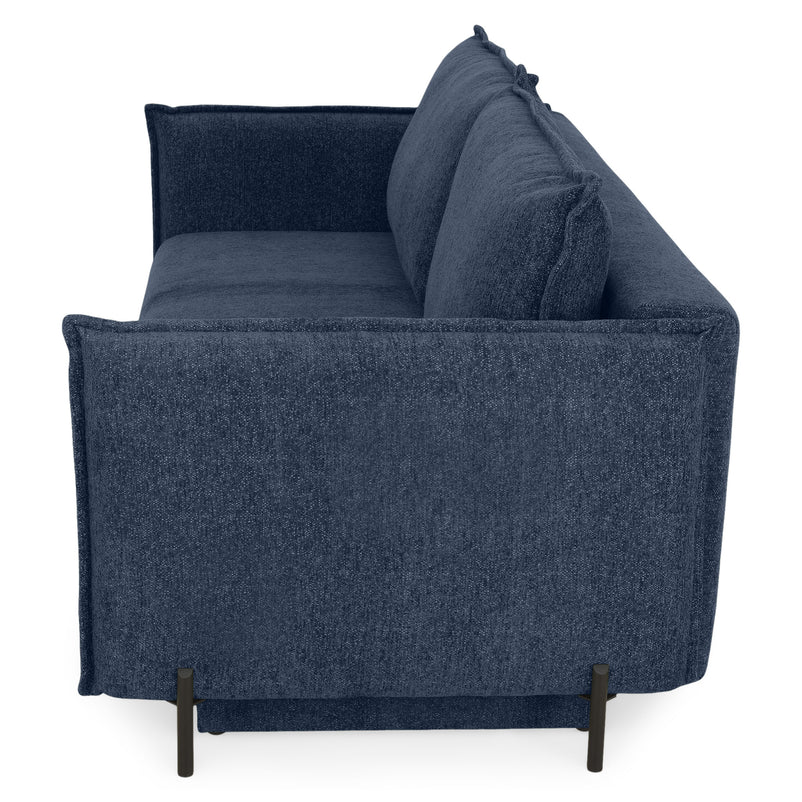 MOODY Canapea extensibilă, 3 locuri, ladă depozitare, stofă