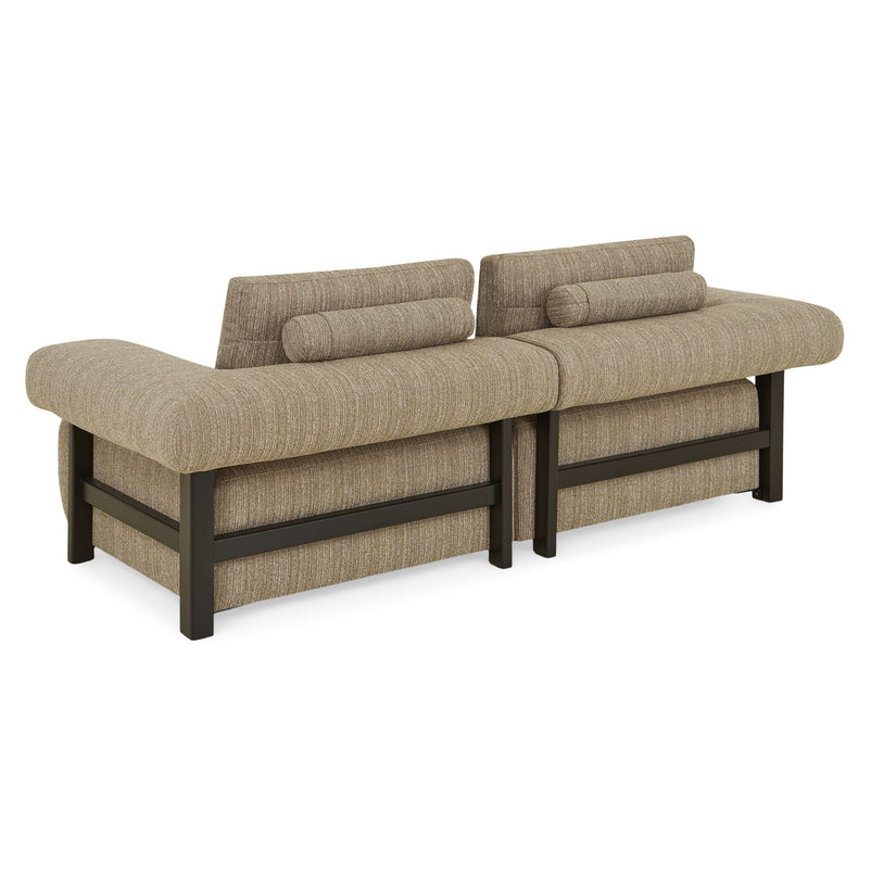 LYMAN Canapea 3 locuri, 3 perne decorative incluse, stofă