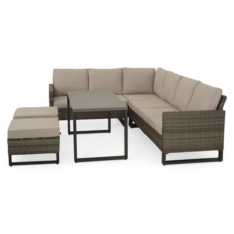 STOKE Set mobilier terasă/grădină, 2 taburete, 2 canapele și măsuță