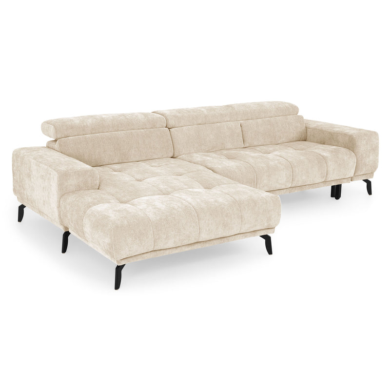 MALTA Colțar extensibil șezut culisant cu șezlong stânga/dreapta, mecanism tetiere, stofă