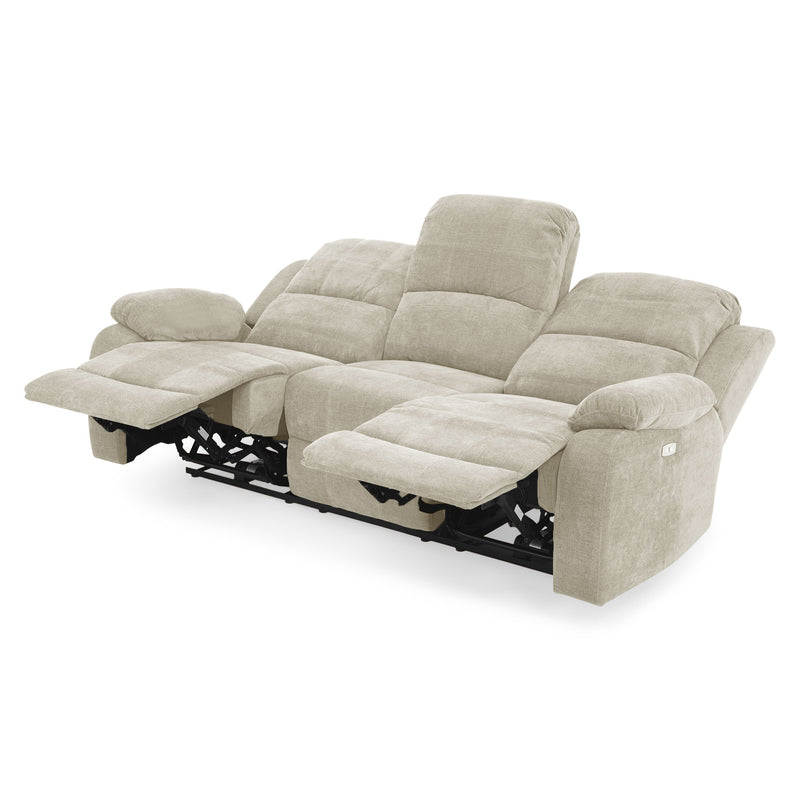 ALMATY Canapea 3 locuri, 2 reclinere electrice, stofă