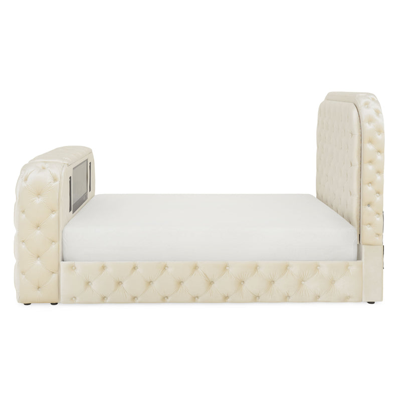 CLERMONT Pat tapițat, șemineu, spațiu TV, LED, somieră incluse