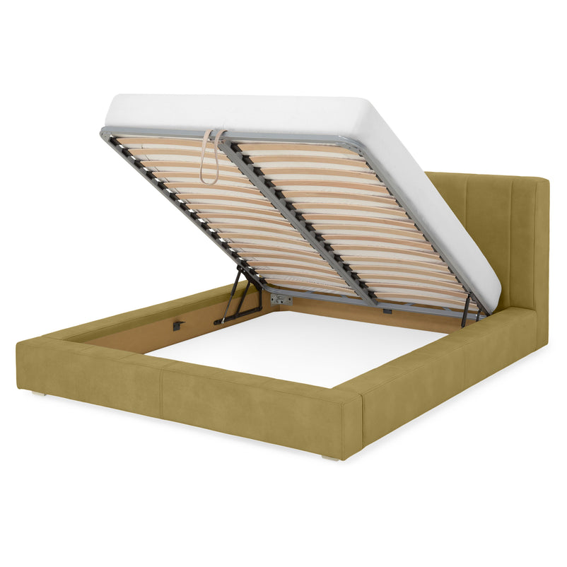 NORDEND Pat tapițat, 160x200cm, somieră rabatabilă și ladă incluse