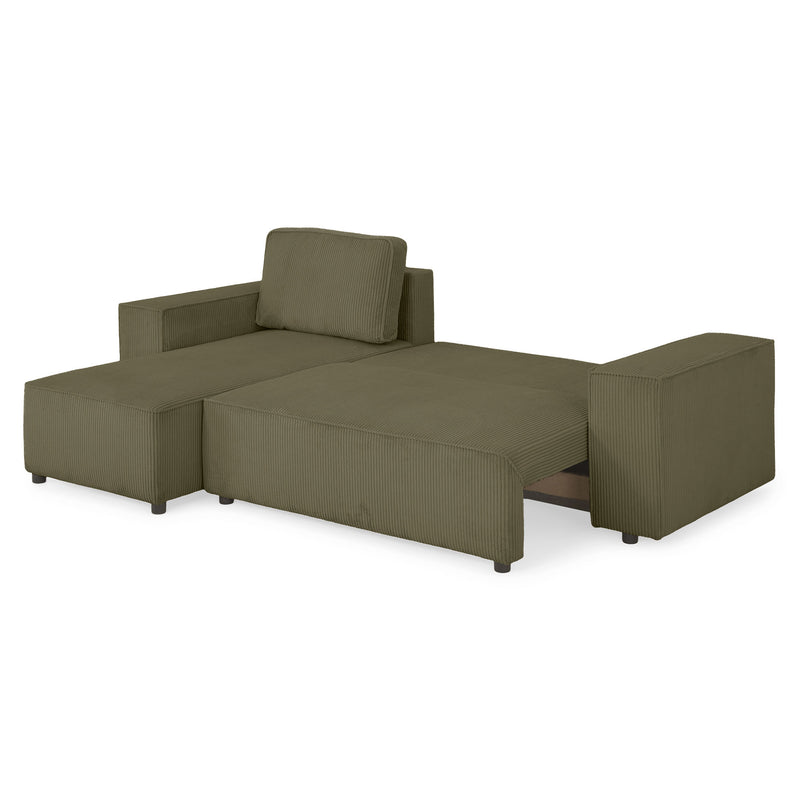 AINE Colțar extensibil, șezlong interschimbabil cu ladă depozitare, stofă