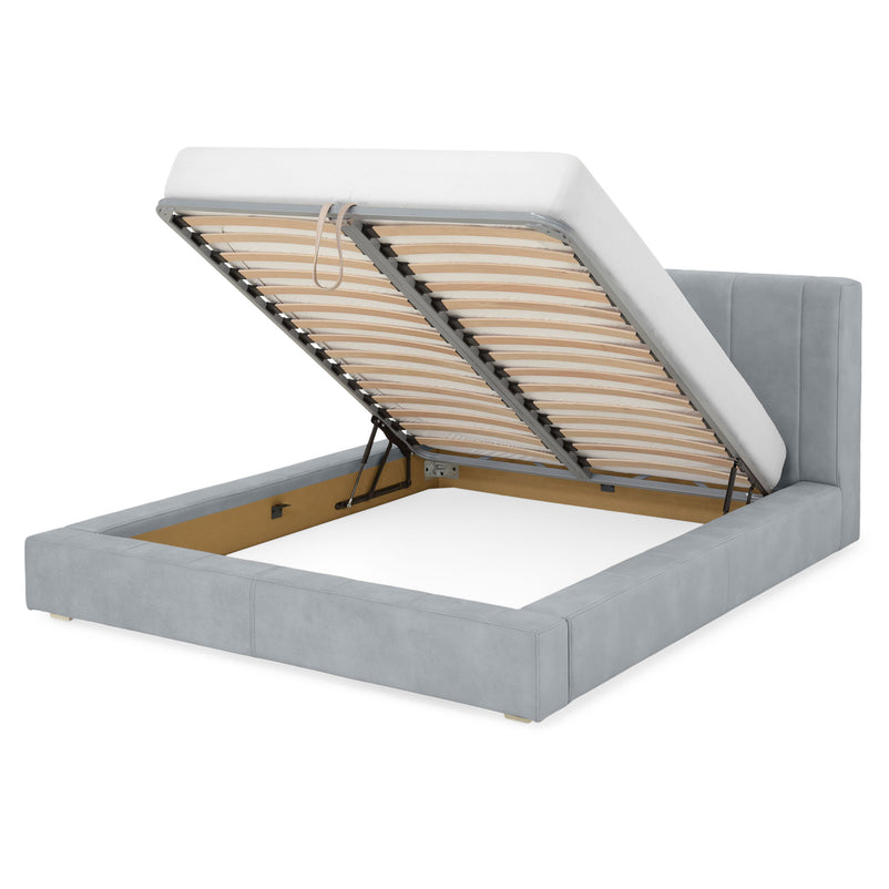 NORDEND Pat tapițat, 160x200cm, somieră rabatabilă și ladă incluse