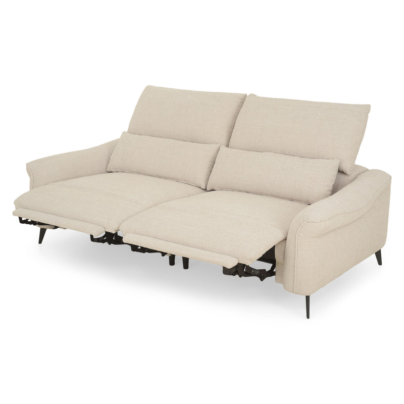 CARVER Canapea 3 locuri, 2 reclinere electrice și mecanism tetiere, stofă