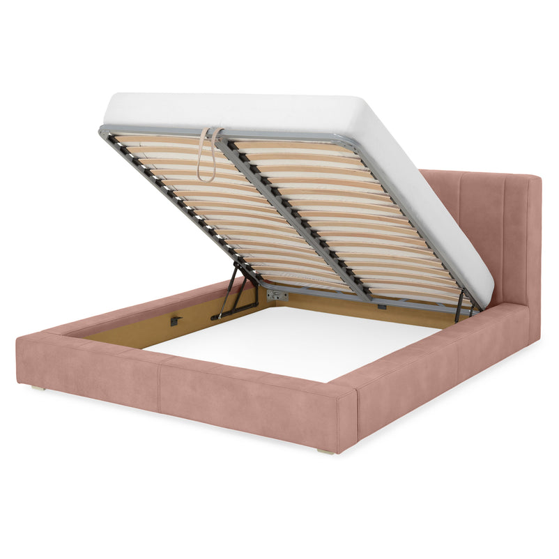 NORDEND Pat tapițat, 160x200cm, somieră rabatabilă și ladă incluse