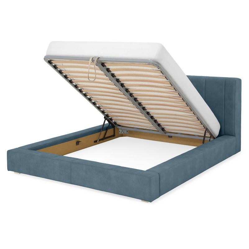 NORDEND Pat tapițat, 160x200cm, somieră rabatabilă și ladă incluse