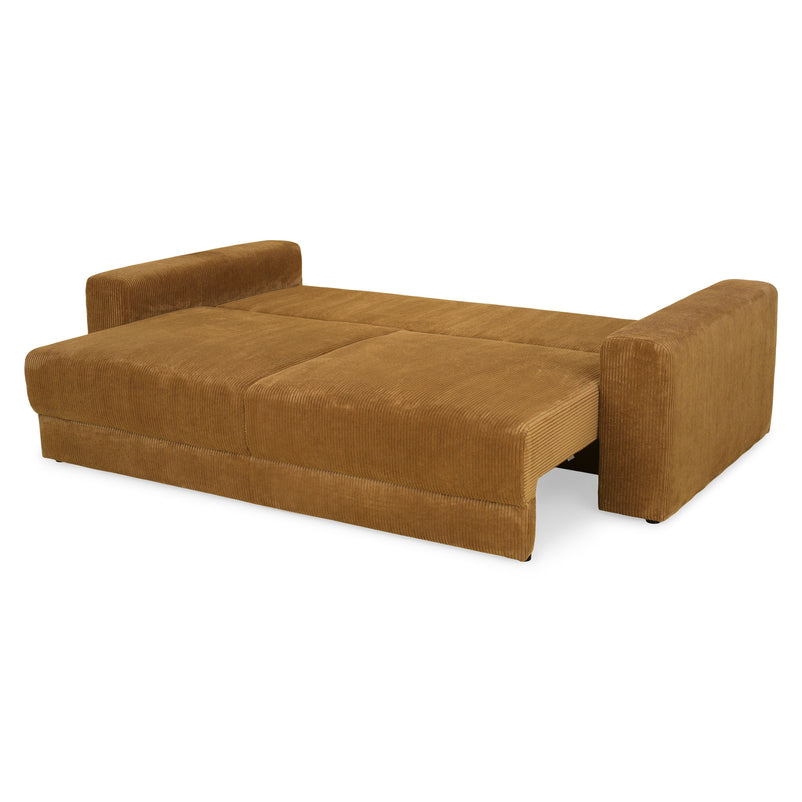 MELUN Canapea extensibilă, 3 locuri, ladă depozitare, stofă