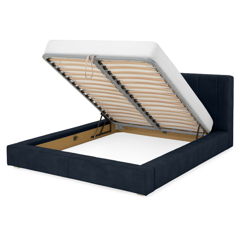 NORDEND Pat tapițat, 160x200cm, somieră rabatabilă și ladă incluse