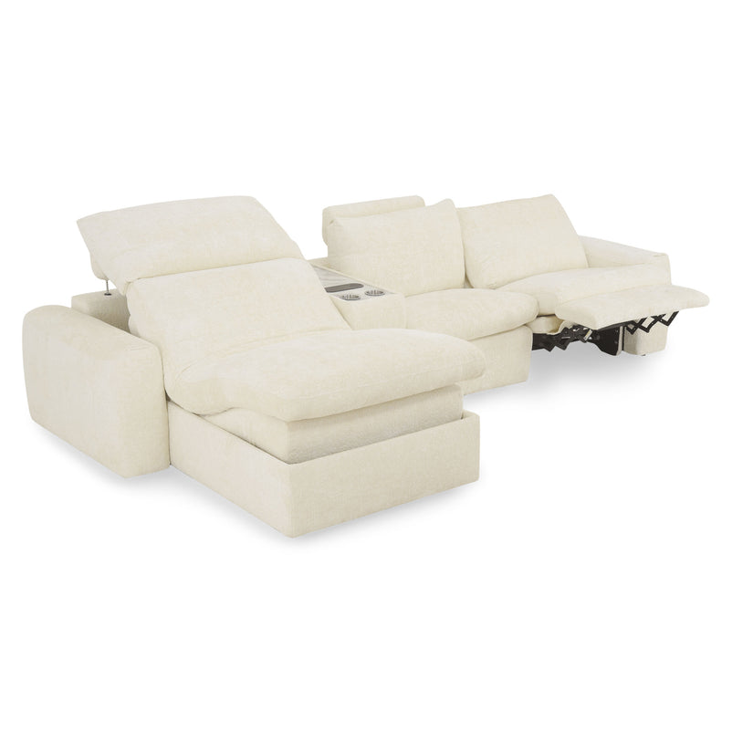 NEW JERSEY Colțar cu șezlong electric stânga/dreapta, 1 recliner electric, tetiere reglabile, USB, consolă depozitare, stofă