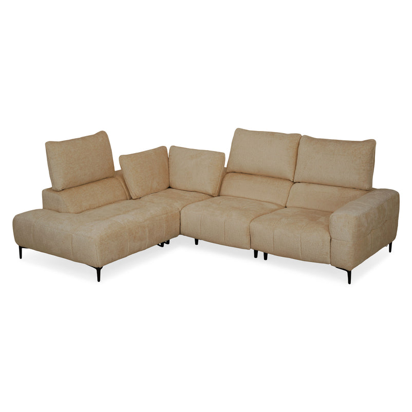 KARSTON Colțar cu șezlong stânga/dreapta, recliner electric, stofă