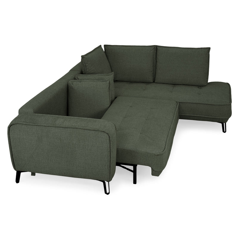 CHOLET Colțar extensibil, șezlong stânga/dreapta, ladă depozitare, stofă