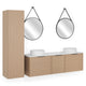ARTEMIDE/HORIK/SANSA  Set mobilier baie, mască lavoar, lavoar, top, 2 oglinzi, dulap înalt