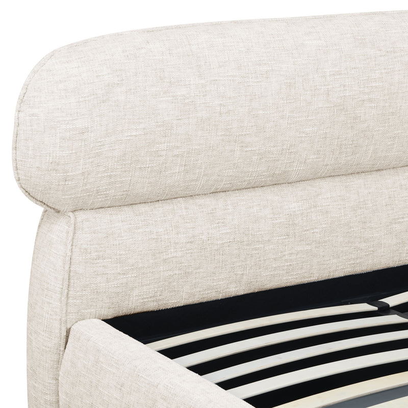 GRETA Pat tapițat, 160x200cm, somieră rabatabilă și ladă depozitare incluse