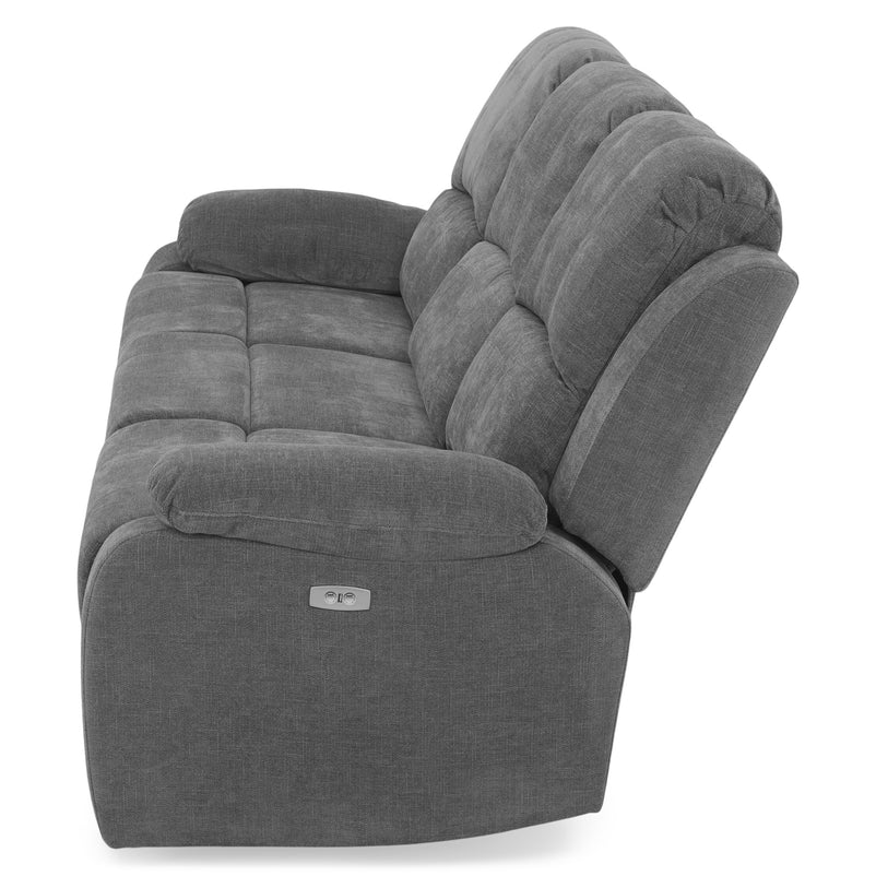 ALMATY Canapea 3 locuri, 2 reclinere electrice, stofă