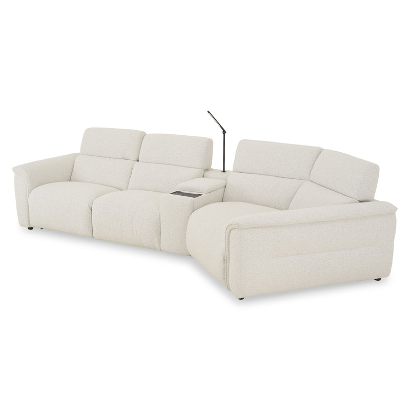 ADDISON Colțar, 2 reclinerele electrice, lampă, încărcare USB, stofă