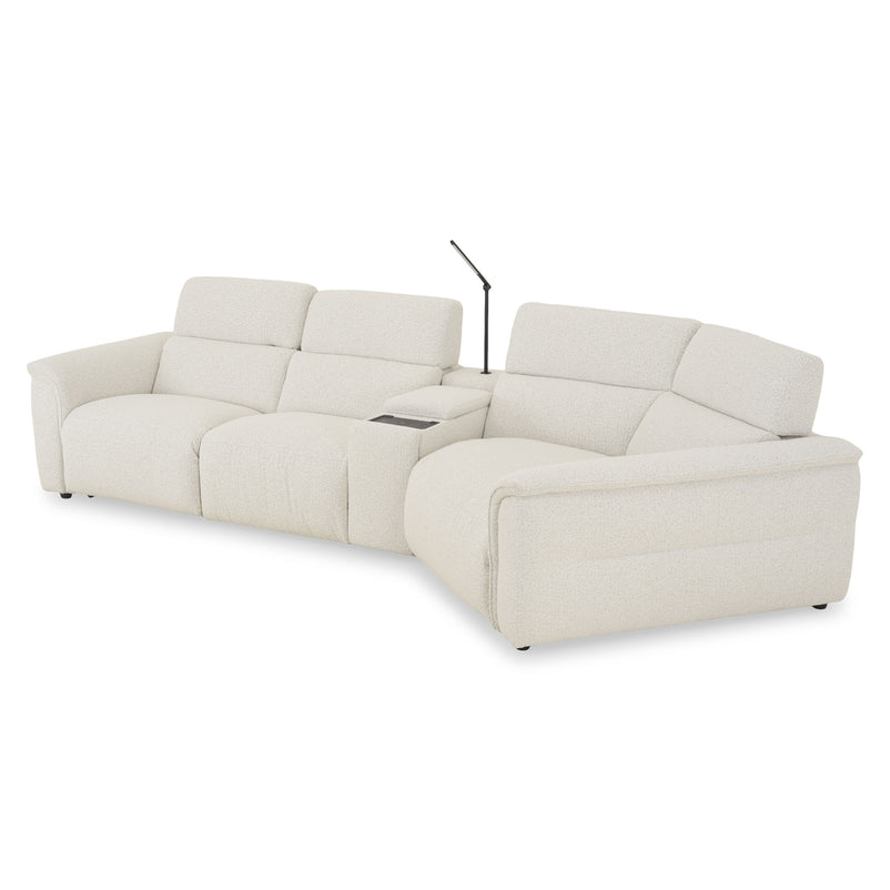ADDISON Colțar, 2 reclinerele electrice, lampă, încărcare USB, stofă