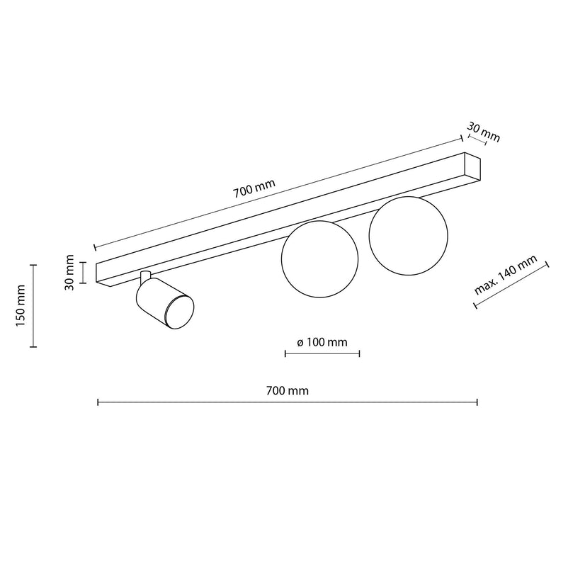 VOX Plafonieră 1x10W GU10+2x8W G9 LED