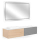 FONTANA/RADIANCE Set mobilier baie, mască lavoar, lavoar, top, oglindă LED