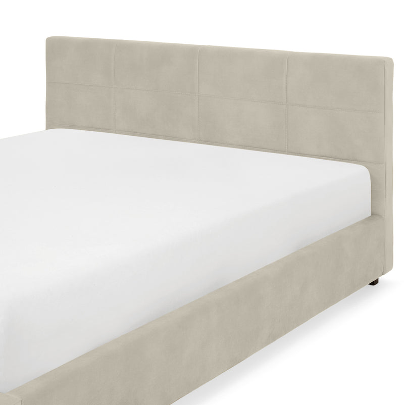 PRAGA Pat tapițat, 160x200cm, somieră rabatabilă și ladă depozitare incluse