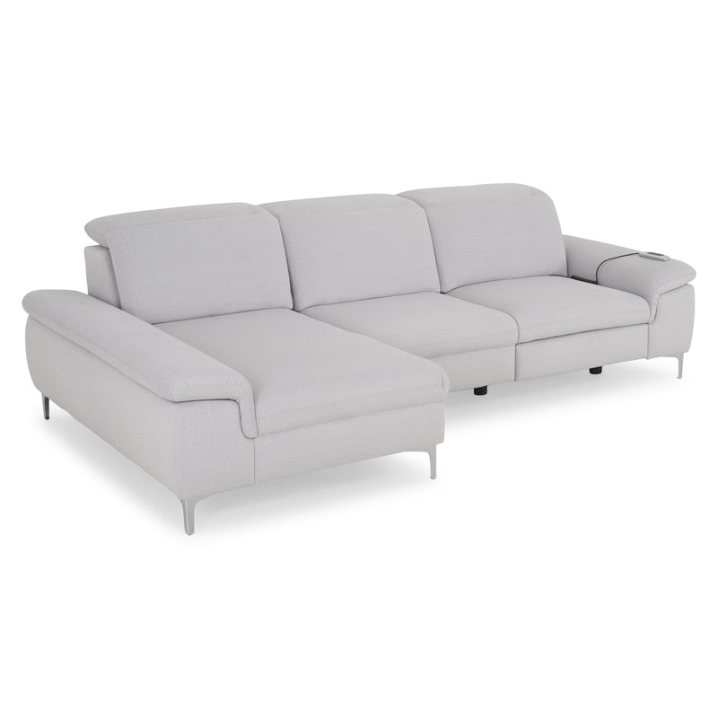 SOUND Colțar șezlong stânga/dreapta, 1 recliner electric și mecanism tetiere, stofă