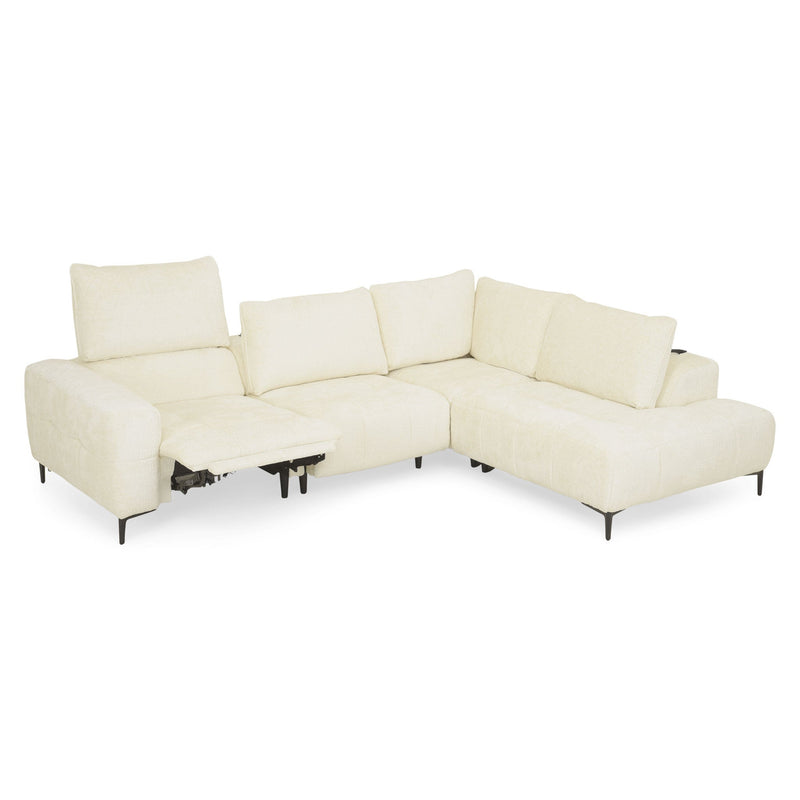 KARSTON Colțar cu șezlong stânga/dreapta, recliner electric, stofă