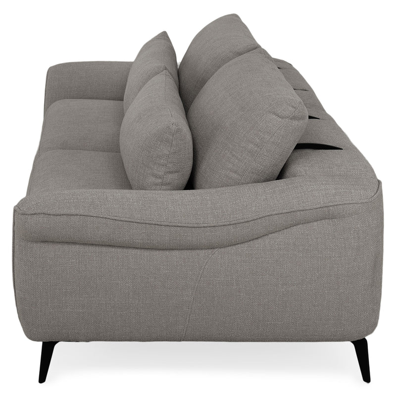 CARVER Canapea 3 locuri, 2 reclinere electrice și mecanism tetiere, stofă