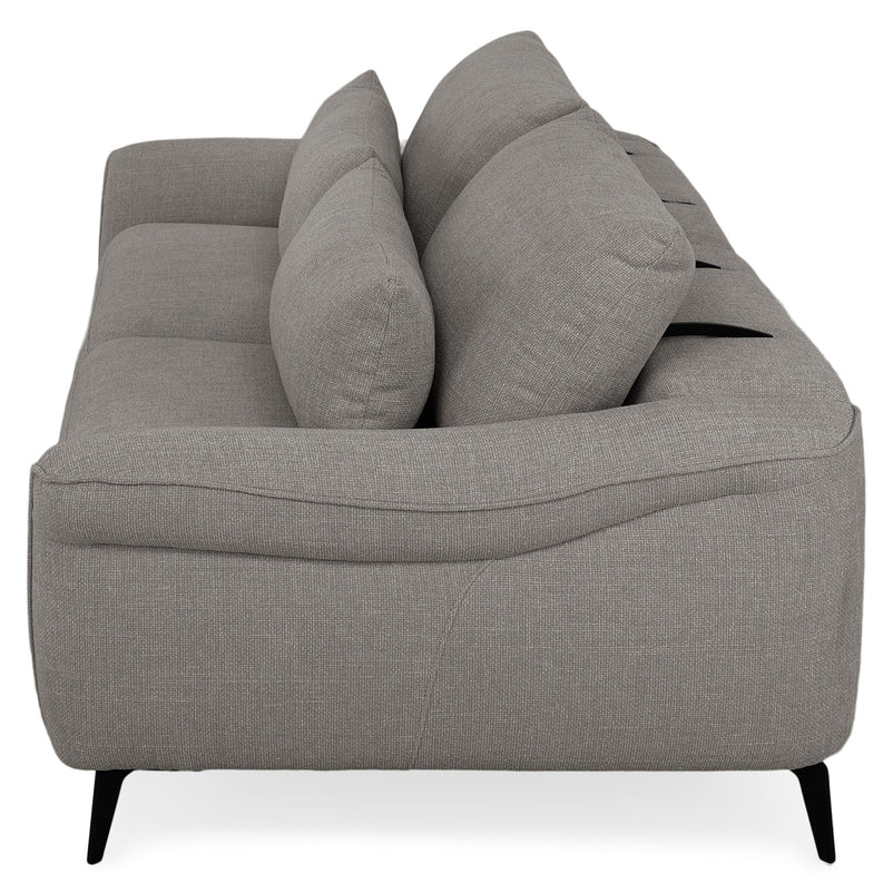 CARVER Canapea 3 locuri, 2 reclinere electrice și mecanism tetiere, stofă