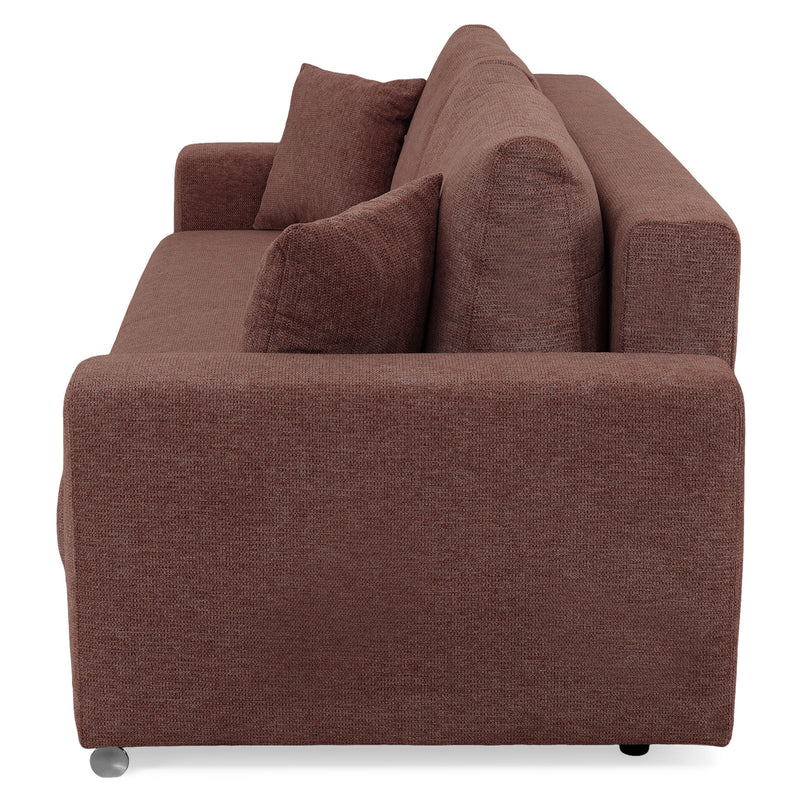 ANTONY Canapea extensibilă, 3 locuri, ladă depozitare, stofă